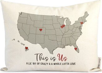 Personalized This Is Us Map Pillow, Gift From Son, Daughter, Group & Family Gifts, Love Lives Here