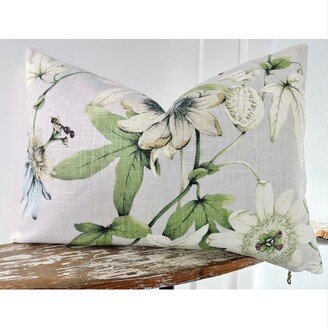 Doublesided Modern Bohemian Pillow Cover | Linen |Throw Mud Cloth Mixer |Passion Vine Designer Pillow|Floral Print