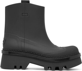 Raina black rubber rain boots