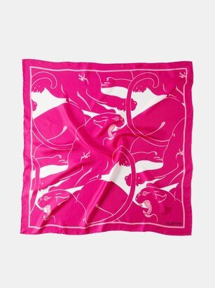 Puma-print Silk-twill Scarf