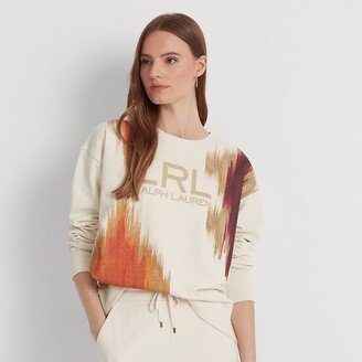 Lauren Petite Ralph Lauren Geo-Print French Terry Pullover