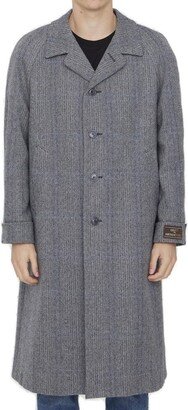 Single Breasted Houndstooth Checked Coat-AA