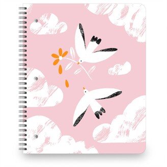 Notebooks: Two Birds In The Pink Sky Notebook, 8.5X11, Pink