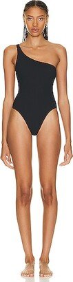 Ultra Texture High Leg One Piece Swimsuit in Black