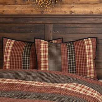 Red Rustic Bedding VHC Beckham Sham Cotton Striped