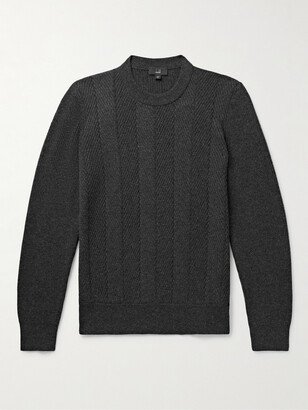 Ribbed Herringbone Cashmere Sweater