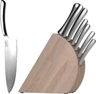 Concavo 8-Piece Stainless Steel & Wooden Knife Set