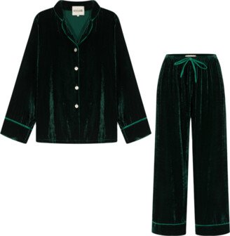 The Annam House Velvet Pyjamas Set - Forest