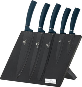 Berlinger Haus 6-Piece Knife Set w/ Magnetic Hanger Aquamarine Collection