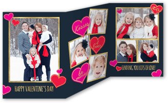 Valentine's Day Cards: Kisses Forever Valentine's Card, Black, Matte, Folded Smooth Cardstock