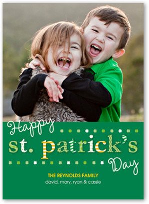 St. Patrick's Day Cards: Fun Filled Type St. Patrick's Day Card, Green, Signature Smooth Cardstock, Square