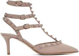 Taupe Rockstud Cage Heels