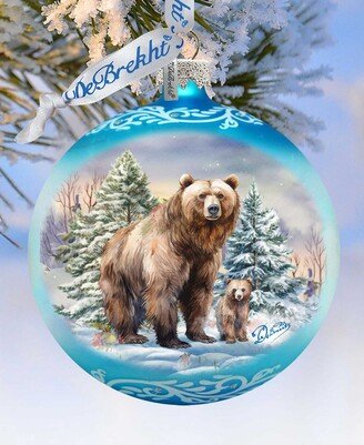 A Love for All Seasons - Grizzly Bears Ball Holiday Glass Ornaments G. DeBrekht