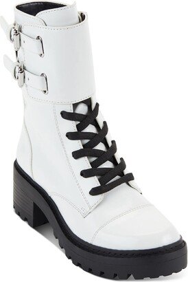 Bart Womens Patent Buckle Combat & Lace-up Boots