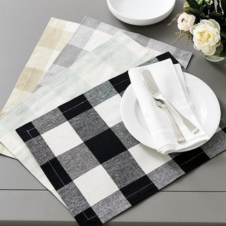 Set of 4 Buffalo Check Placemat Gray