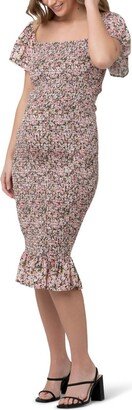 Maternity Sophia Floral Shirred Midi Dress