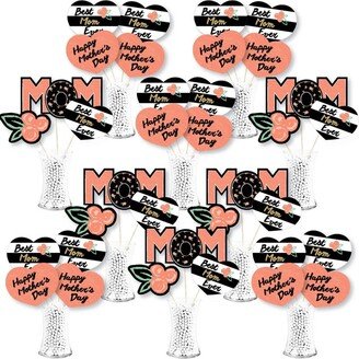 Big Dot Of Happiness Best Mom Ever - Mother's Day Centerpiece Sticks Showstopper Table Toppers 35 Pc