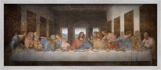 Da Vinci The Last Supper Religious Classical Painting Gray Farmhouse Rustic Framed Giclee Texturized Art, 13