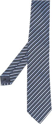 Diagonal Stripe-Pattern Silk Tie-AC