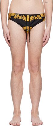 Black Maschera Baroque Swim Shorts