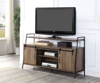 Simplie Fun Rashawn Tv Stand, Rustic Oak & Black Finish LV00152 - Beige/khaki