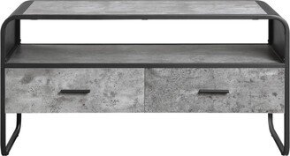 Simplie Fun Raziela Tv Stand, Concrete Gray & Black Finish LV01143