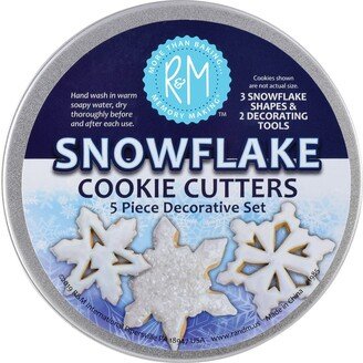 5 Piece Snowflake Cookie Cutter Set with Storage Tin