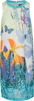 Conquista Butterfly Print Sleeveless Dress