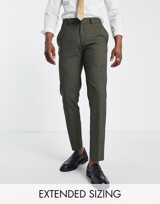 wedding skinny suit trousers in forest green micro texture