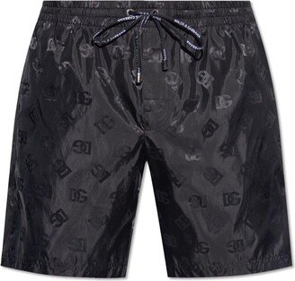 Monogram Jacquard Drawstring Swim Shorts-AA