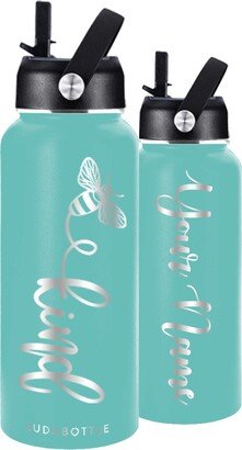 32Oz Bee Kind Engraved Personalized Stainless Steel Insulated Water Bottle With Sraw Lid