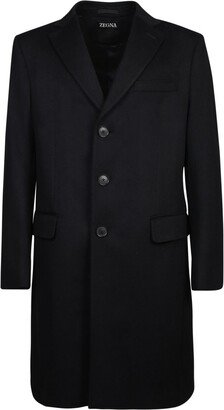 Single-Breasted V-Neck Tailored Coat