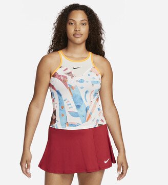 Women's Court Dri-FIT Slam Printed Tennis Tank Top in White