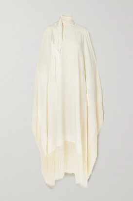 Net Sustain Mrs Ross Fringed Crepe Kaftan - Ivory-AA