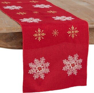 Saro Lifestyle Snowflake Runner, Red,