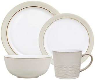 Natural Canvas 16pc Set with Textured Mug - White/natu