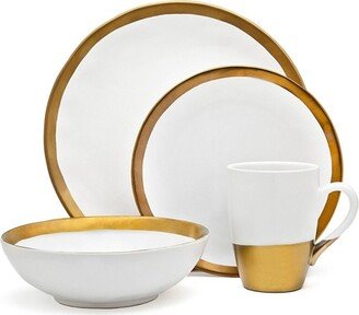 4pk Porcelain Terre D'or Dinnerware Set - Godinger Silver