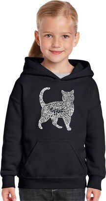 Big Girl's Word Art Hooded Sweatshirt - Cat