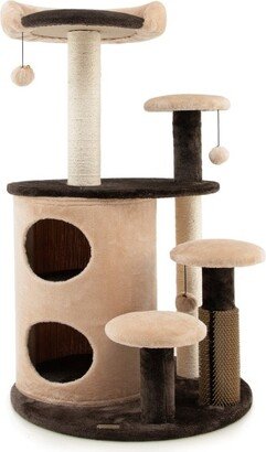 40 Inch Cat Tree Tower Multi-Level Activity Tree with 2-Tier Cat-Hole Condo