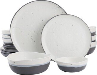 Elite Rhinebeck 16 Piece Round Stoneware Dinnerware Set in Blue