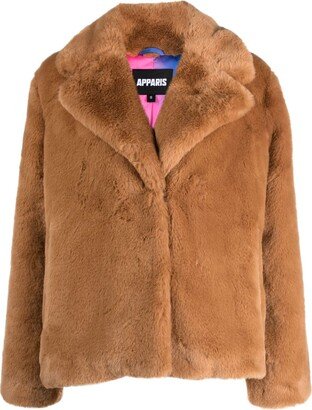 Single-Breasted Faux-Shearling Jacket