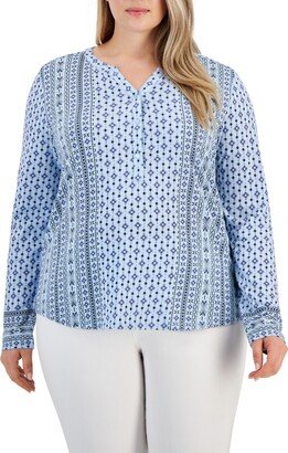 Style & Co Plus Size Printed Knit Top, Created for Macy's