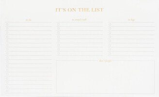 Sugar Paper It's on the List Notepad White/Gold