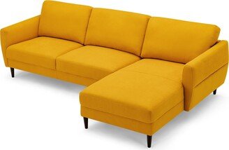 104'' L-Shaped Fabric Sectional Sofa w/ Chaise Lounge & Solid - 104'' x 60'' x 34''