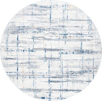 Amelia ALA451 6'7 x 6'7 Round Area Rug - Gray, Blue