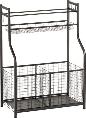 Heavy-Duty Sports Storage Rack Black