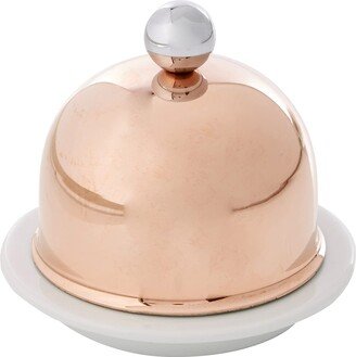 M'Minis Porcelain Butter Dish with Copper Lid, 3.5 Inch