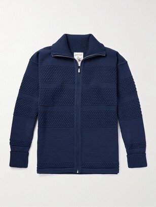 Fisherman Wool Zip-Up Cardigan