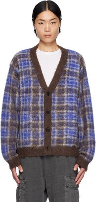 JieDa Navy & Brown Check Cardigan