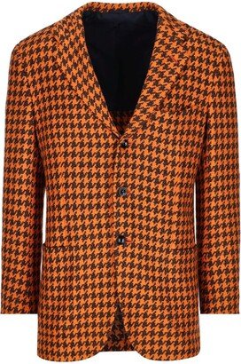 Single-Breasted Checked Blazer-AC